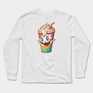 Trippy cartoon milkshake Long Sleeve T-Shirt